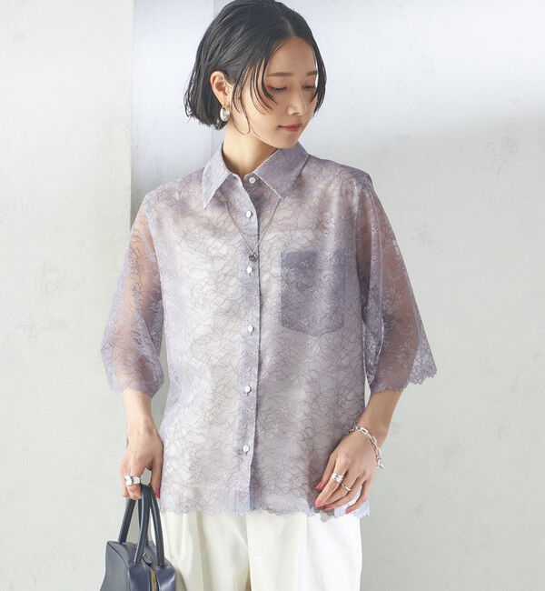 SHIPS for women「〈手洗い可能〉ラッセル レース シャツ」|シャツ・ブラウス|
