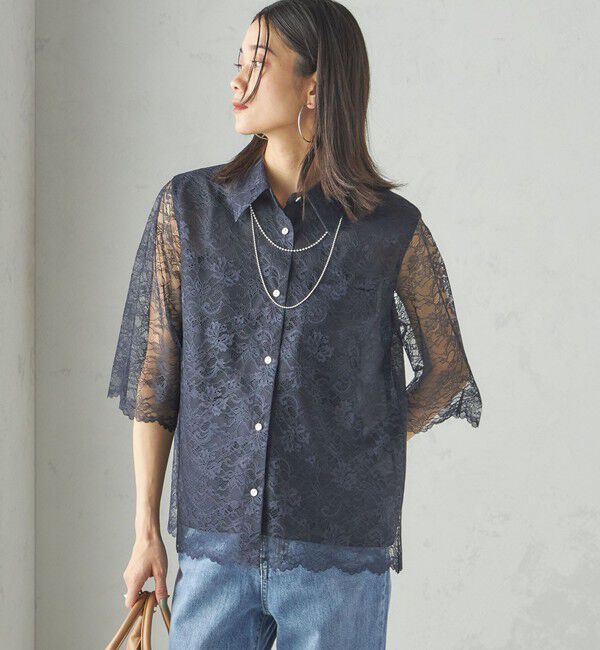 SHIPS for women「〈手洗い可能〉ラッセル レース シャツ」|シャツ・ブラウス|