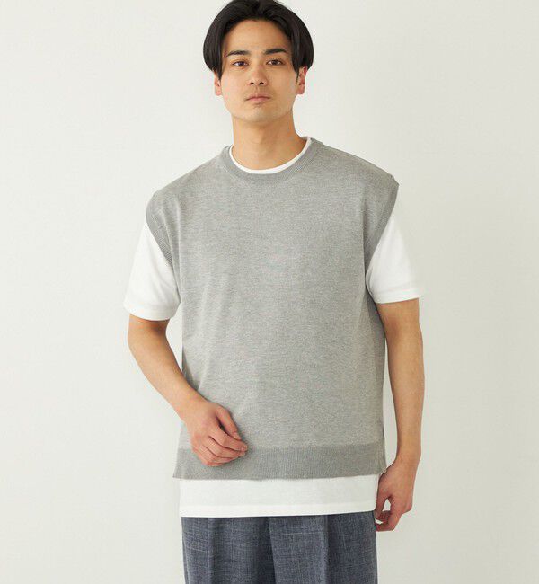 SHIPS Colors 「SHIPS Colors:〈洗濯機可能〉ベスト Tシャツ アンサンブル◇」|ニット・セーター|グレー