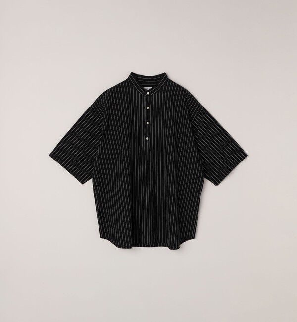 SHIPS any「SHIPS any: 〈洗濯機可能〉コットン/リネン ストライプ バンド スキッパー ハーフスリーブ シャツ◇」|シャツ・ブラウス|