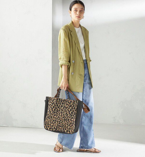 SHIPS for women「カレッジ レオパード ジャカード A4 バッグ」|ショルダー・メッセンジャー|