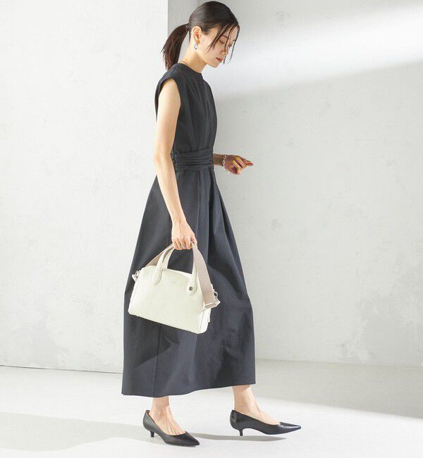 SHIPS for women「〈手洗い可能〉サッカー ストレッチ ドット 無地 フレンチ スリーブ ワンピース」|ワンピース|