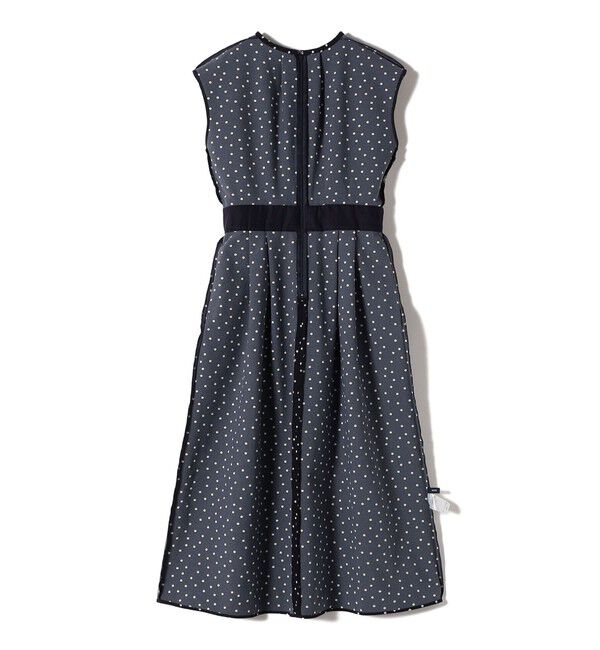 SHIPS for women「〈手洗い可能〉サッカー ストレッチ ドット 無地 フレンチ スリーブ ワンピース」|ワンピース|