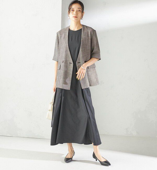 SHIPS for women「〈手洗い可能〉ツイル ノースリーブ ベルト付き ワンピース」|ワンピース|