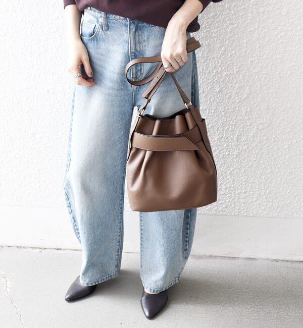 SHIPS any「SHIPS any: ベルト デザイン 巾着 ショルダー バッグ」|ショルダー・メッセンジャー|