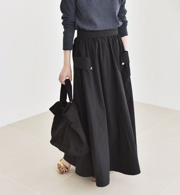 quaranciel「quaranciel:〈洗濯機可能〉タイプライター ギャザー フレア ポケット スカート」|スカート|