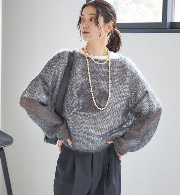 SHIPS for women「モヘヤ メッシュ プルオーバー」|ニット・セーター|