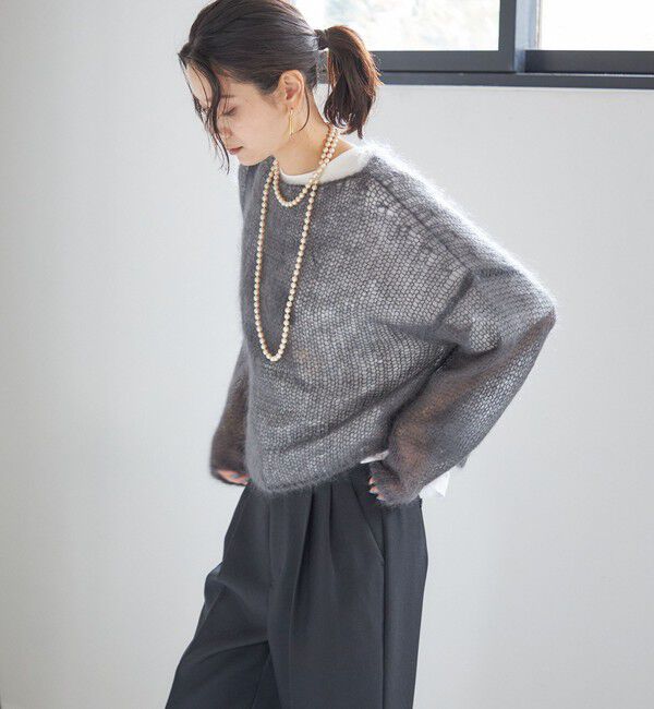 SHIPS for women「モヘヤ メッシュ プルオーバー」|ニット・セーター|