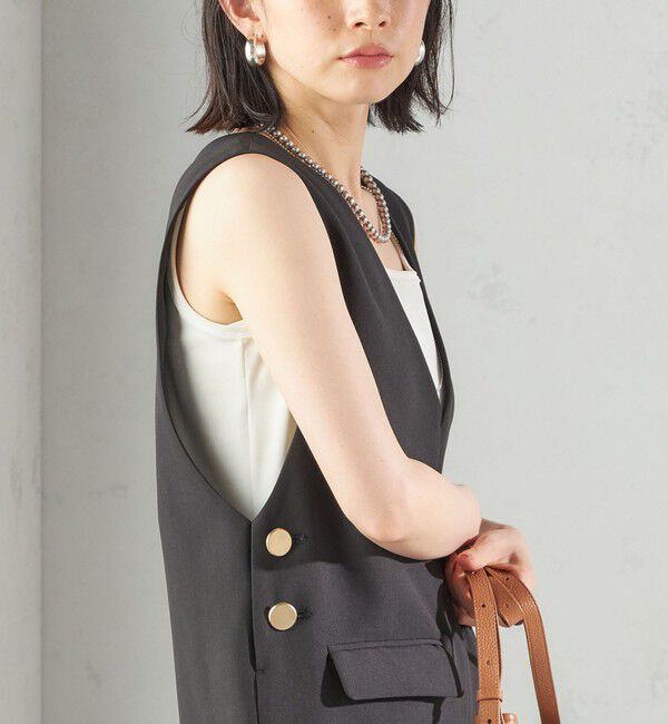 SHIPS for women「〈手洗い可能〉ハイカウント ダブルクロス オールインワン」|オールインワン|