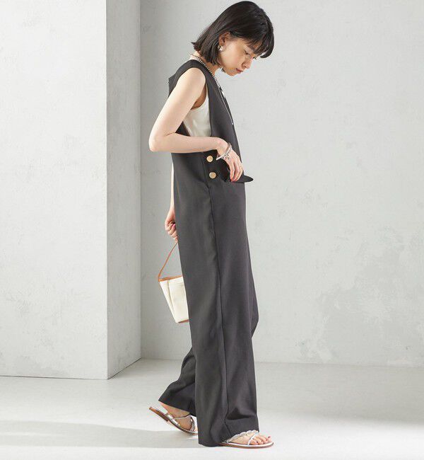 SHIPS for women「〈手洗い可能〉ハイカウント ダブルクロス オールインワン」|オールインワン|