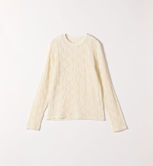 SHIPS any「SHIPS any:〈手洗い可能〉フラワー メッシュ クルーネック プルオーバー」|Tシャツ・カットソー|