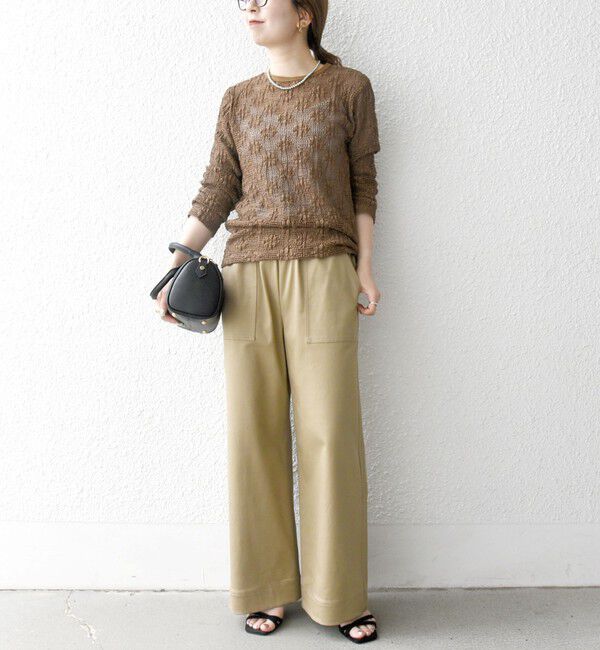 SHIPS any「SHIPS any:〈手洗い可能〉フラワー メッシュ クルーネック プルオーバー」|Tシャツ・カットソー|