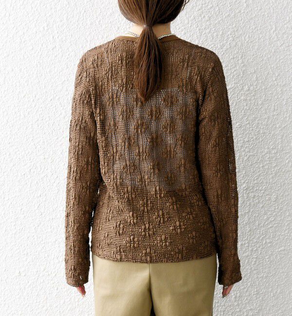 SHIPS any「SHIPS any:〈手洗い可能〉フラワー メッシュ クルーネック プルオーバー」|Tシャツ・カットソー|