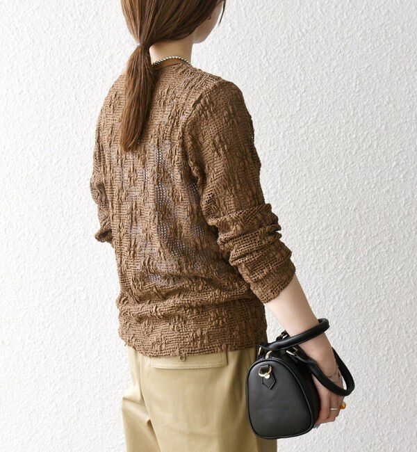 SHIPS any「SHIPS any:〈手洗い可能〉フラワー メッシュ クルーネック プルオーバー」|Tシャツ・カットソー|