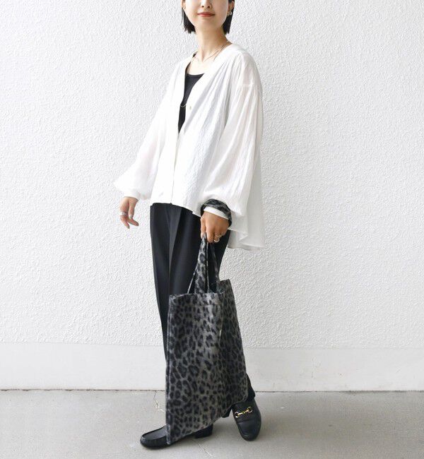 SHIPS for women「【WEB限定】〈手洗い可能〉シアー Vネック フレア シャツ カーディガン」|カーディガン|