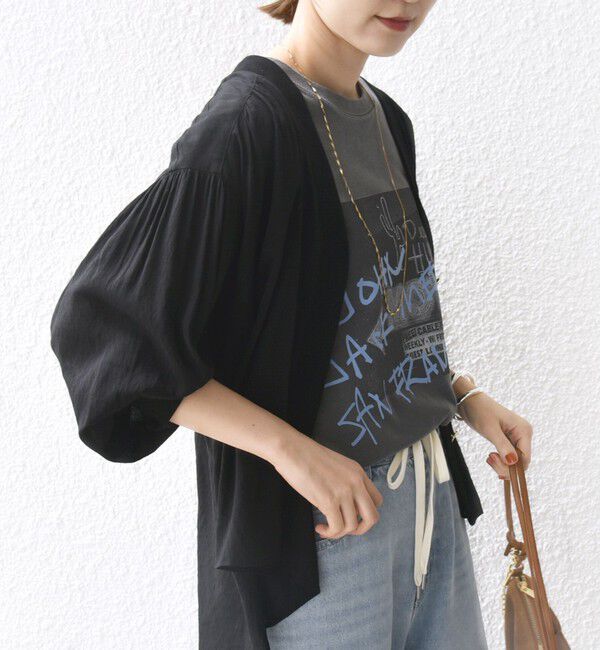 SHIPS for women「【WEB限定】〈手洗い可能〉シアー Vネック フレア シャツ カーディガン」|カーディガン|