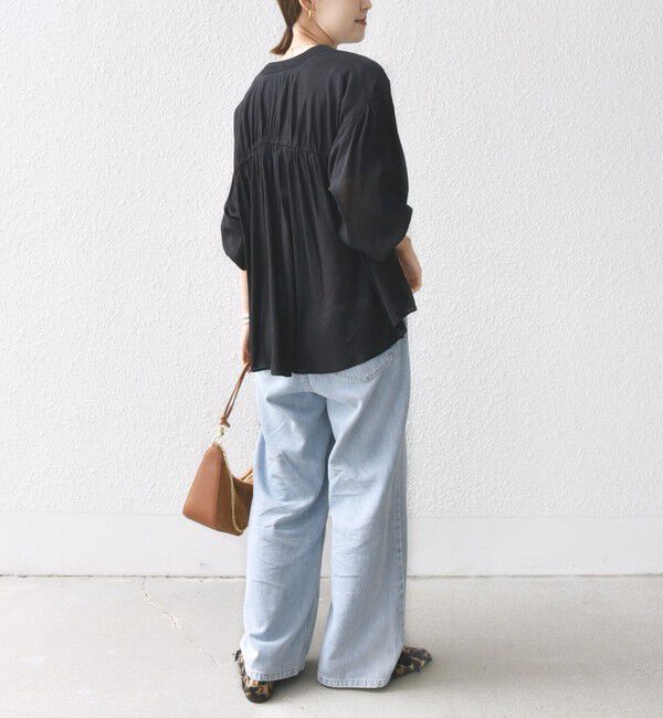 SHIPS for women「【WEB限定】〈手洗い可能〉シアー Vネック フレア シャツ カーディガン」|カーディガン|