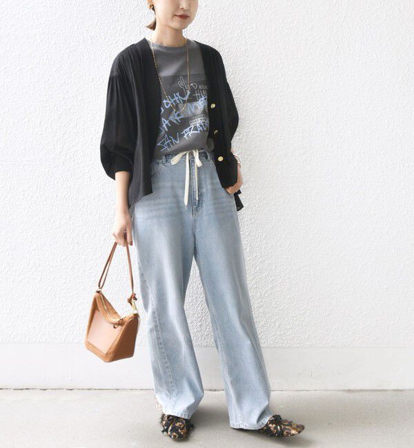 SHIPS for women「【WEB限定】〈手洗い可能〉シアー Vネック フレア シャツ カーディガン」|カーディガン|