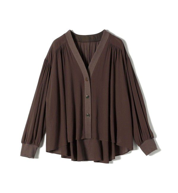 SHIPS for women「【WEB限定】〈手洗い可能〉シアー Vネック フレア シャツ カーディガン」|カーディガン|