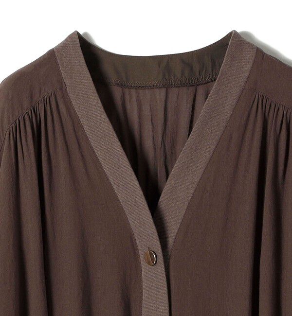 SHIPS for women「【WEB限定】〈手洗い可能〉シアー Vネック フレア シャツ カーディガン」|カーディガン|