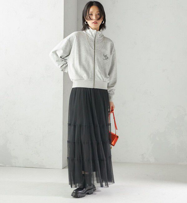 SHIPS for women「【SHIPS別注】LOGAN KNITTING MILLS:プリント ジップ プルオーバー」|スウェット・ジャージ|