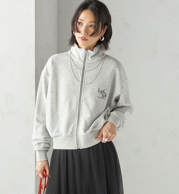 SHIPS for women「【SHIPS別注】LOGAN KNITTING MILLS:プリント ジップ プルオーバー」|スウェット・ジャージ|