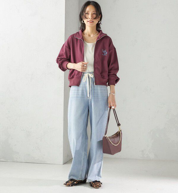 SHIPS for women「【SHIPS別注】LOGAN KNITTING MILLS:プリント ジップ プルオーバー」|スウェット・ジャージ|