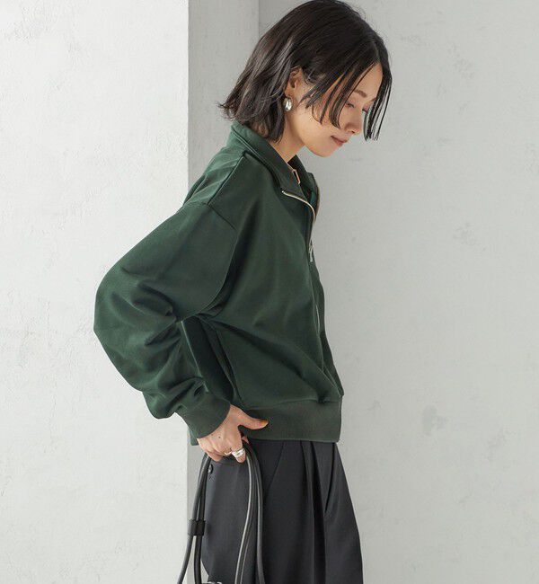 SHIPS for women「【SHIPS別注】LOGAN KNITTING MILLS:プリント ジップ プルオーバー」|スウェット・ジャージ|