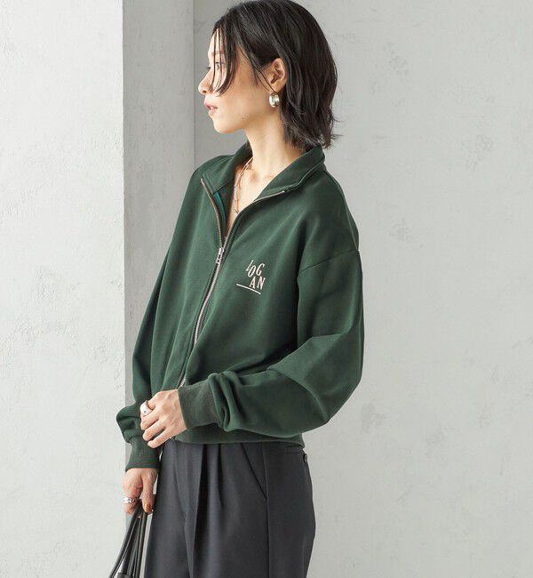 SHIPS for women「【SHIPS別注】LOGAN KNITTING MILLS:プリント ジップ プルオーバー」|スウェット・ジャージ|