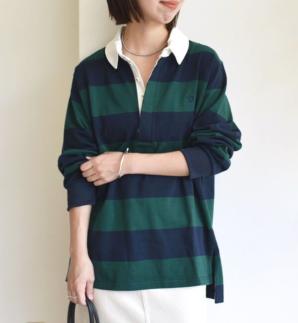 SHIPS for women「【SHIPS別注】LOGAN KNITTING MILLS:〈洗濯機可能〉ラガー シャツ」|Tシャツ・カットソー|グリーン