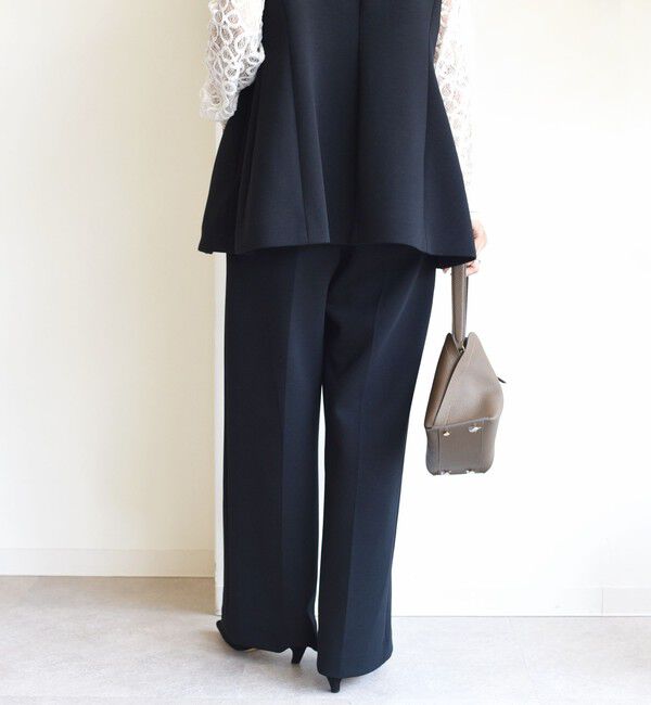 SHIPS for women「〈洗濯機可能 / セレモニー対応可〉ポリエステル レーヨン ダンボール ストレート パンツ」|その他|