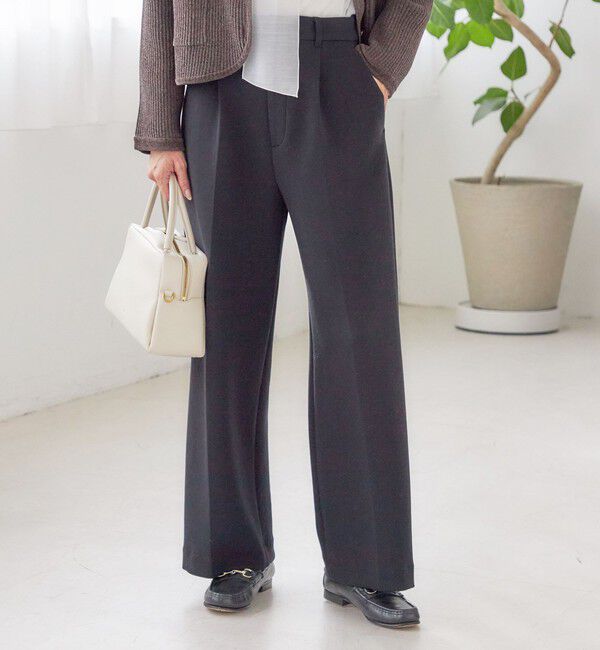 SHIPS for women「〈洗濯機可能 / セレモニー対応可〉ポリエステル レーヨン ダンボール ストレート パンツ」|その他|