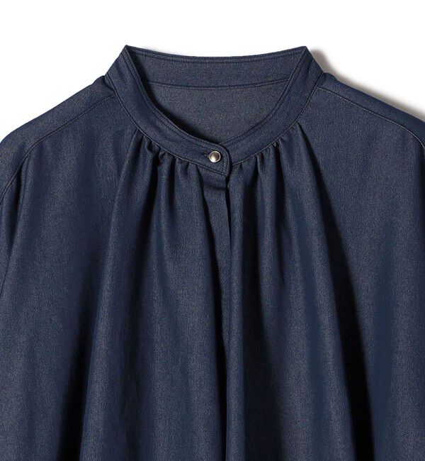 SHIPS for women「〈手洗い可能〉デニム ライク リボン タイ ブラウス」|シャツ・ブラウス|