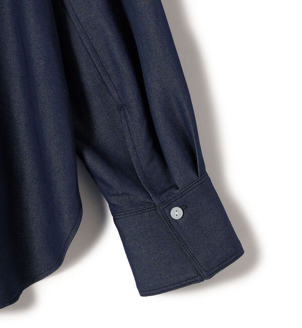 SHIPS for women「〈手洗い可能〉デニム ライク リボン タイ ブラウス」|シャツ・ブラウス|