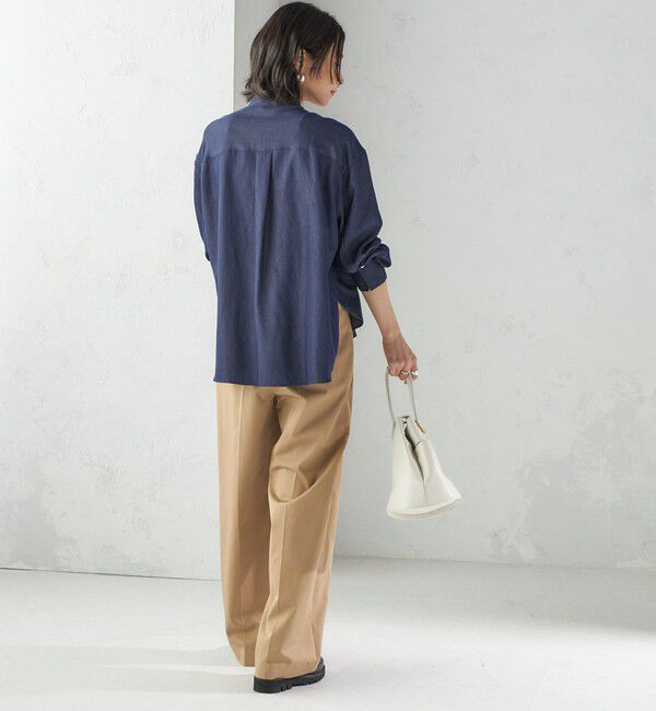 SHIPS for women「〈手洗い可能〉デニム ライク リボン タイ ブラウス」|シャツ・ブラウス|