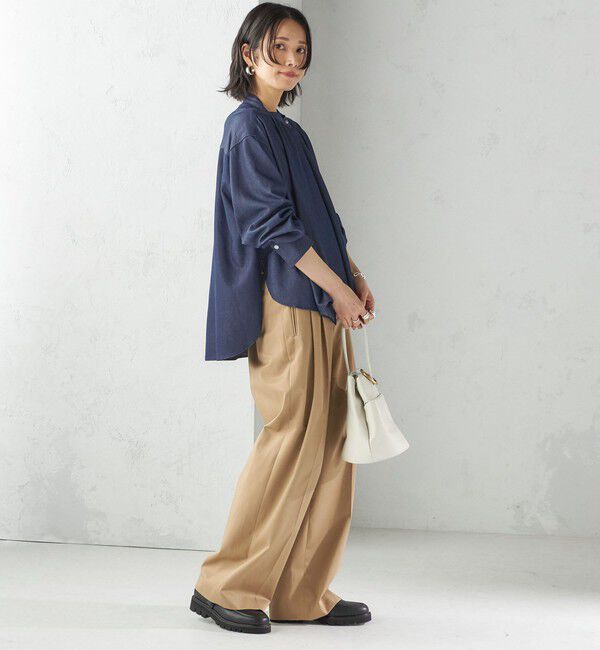 SHIPS for women「〈手洗い可能〉デニム ライク リボン タイ ブラウス」|シャツ・ブラウス|