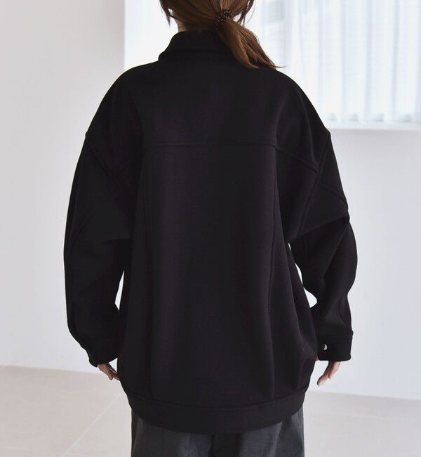 quaranciel「quaranciel:〈洗濯機可能〉ダンボール 裏起毛 コクーン オーバー シャツ ジャケット」|ブルゾン・スタジャン|