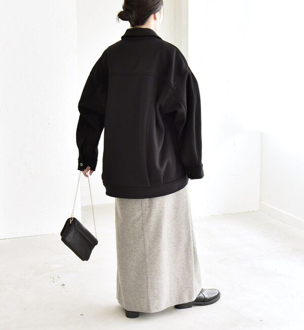 quaranciel「quaranciel:〈洗濯機可能〉ダンボール 裏起毛 コクーン オーバー シャツ ジャケット」|ブルゾン・スタジャン|