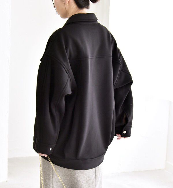 quaranciel「quaranciel:〈洗濯機可能〉ダンボール 裏起毛 コクーン オーバー シャツ ジャケット」|ブルゾン・スタジャン|