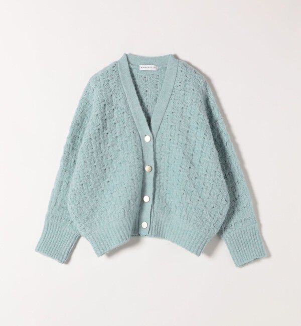 quaranciel「quaranciel: 透かし編み Vネック コンパクト ドルマンニットカーディガン」|カーディガン|