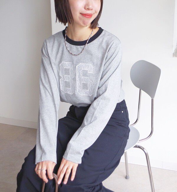 SHIPS for women「【WEB限定】〈洗濯機可能〉レース ナンバリング リンガー TEE」|Tシャツ・カットソー|