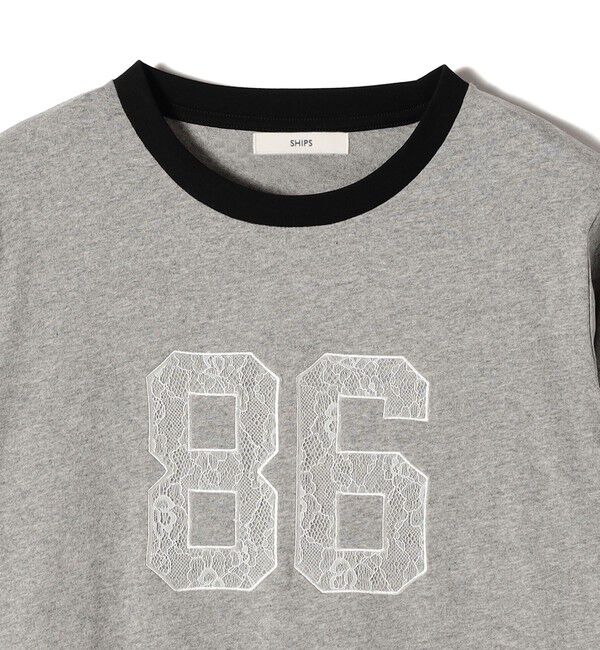 SHIPS for women「【WEB限定】〈洗濯機可能〉レース ナンバリング リンガー TEE」|Tシャツ・カットソー|