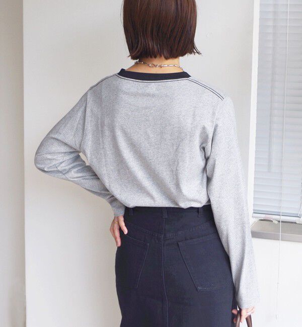 SHIPS for women「【WEB限定】〈洗濯機可能〉レース ナンバリング リンガー TEE」|Tシャツ・カットソー|