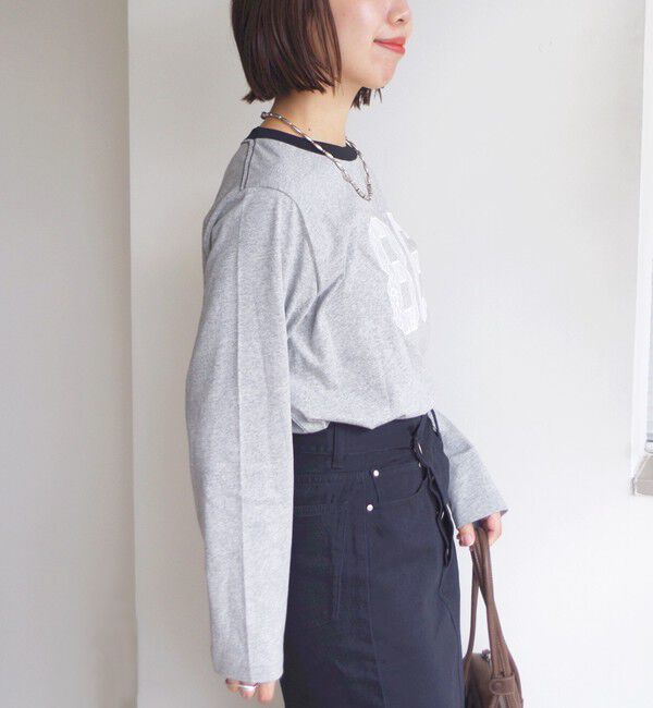 SHIPS for women「【WEB限定】〈洗濯機可能〉レース ナンバリング リンガー TEE」|Tシャツ・カットソー|