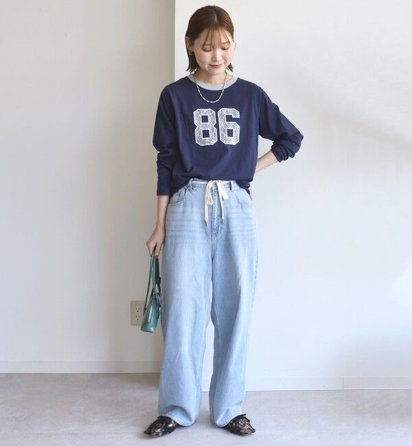 SHIPS for women「【WEB限定】〈洗濯機可能〉レース ナンバリング リンガー TEE」|Tシャツ・カットソー|