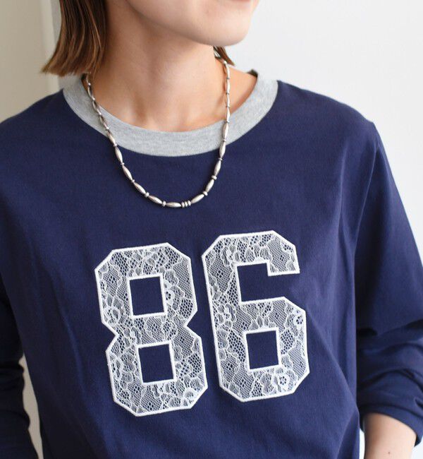 SHIPS for women「【WEB限定】〈洗濯機可能〉レース ナンバリング リンガー TEE」|Tシャツ・カットソー|