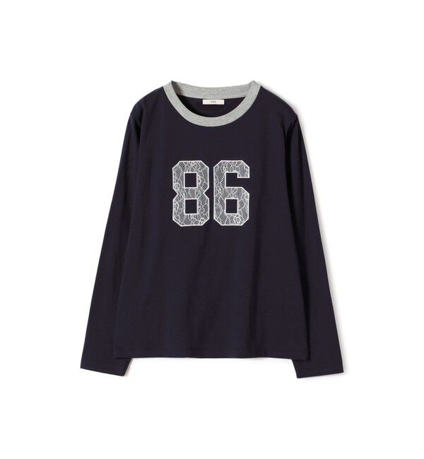 SHIPS for women「【WEB限定】〈洗濯機可能〉レース ナンバリング リンガー TEE」|Tシャツ・カットソー|