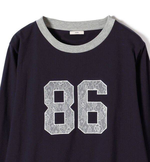 SHIPS for women「【WEB限定】〈洗濯機可能〉レース ナンバリング リンガー TEE」|Tシャツ・カットソー|