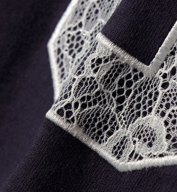 SHIPS for women「【WEB限定】〈洗濯機可能〉レース ナンバリング リンガー TEE」|Tシャツ・カットソー|