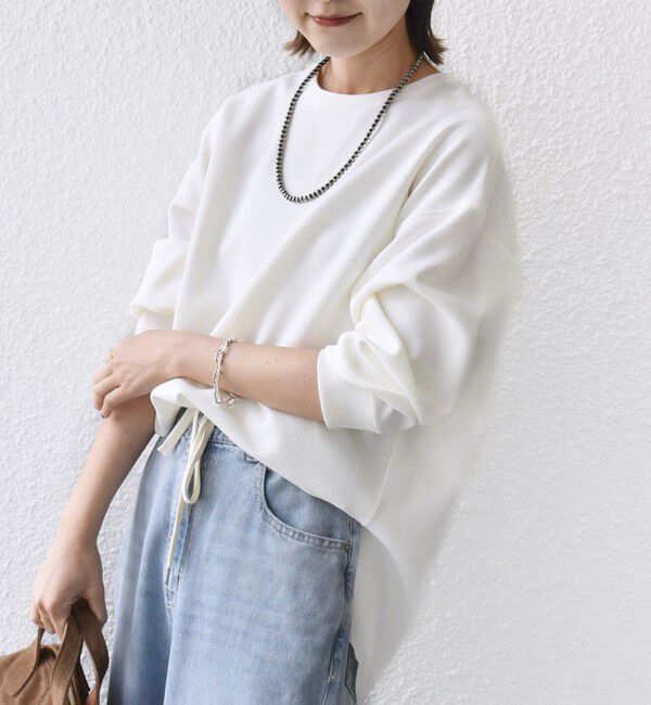 SHIPS for women「〈手洗い可能〉ガゼット デザイン ジョーゼット カットソー」|Tシャツ・カットソー|